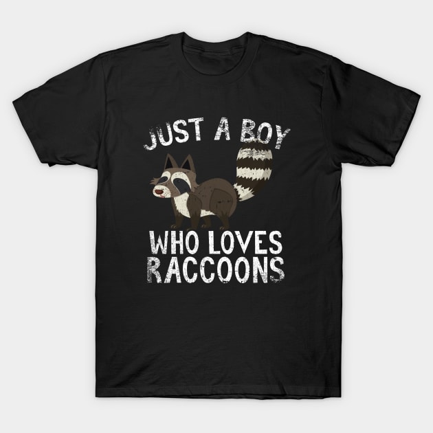 Just A Boy Who Loves Raccoons T-Shirt by simonStufios